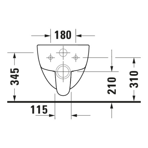 Duravit WC suspendu, cuvette profonde D-Code 37x54 cm, 4 l, sans rebord, blanc, avec ferrure pré-montée