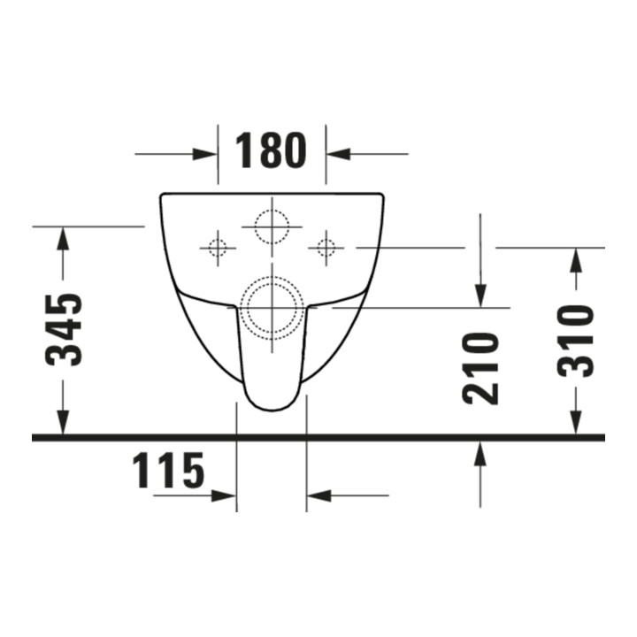 Duravit WC suspendu, cuvette profonde D-Code 37x54 cm, 4 l, sans rebord, blanc, avec ferrure pré-montée