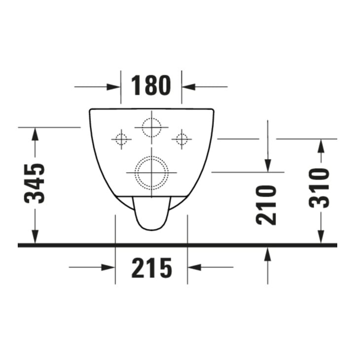 Duravit WC suspendu, cuvette profonde D-Code Compact 37x48cm, 4,5 l, sans bride, blanc, sans charnières prémontées
