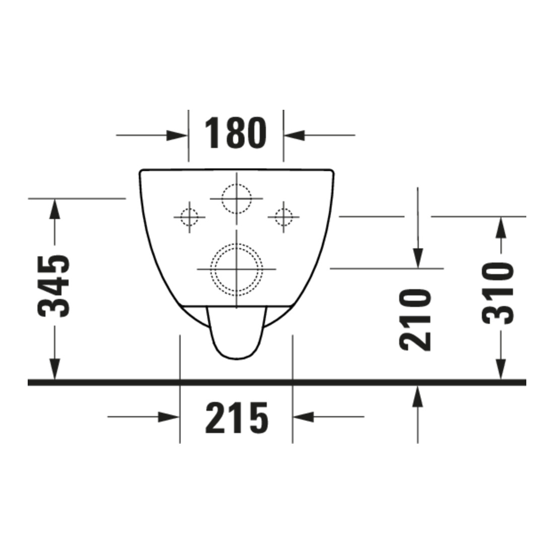 Duravit WC suspendu, cuvette profonde D-Code Compact 37x48cm, 4,5 l, sans bride, blanc, sans charnières prémontées