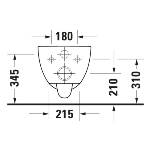 Duravit WC suspendu, cuvette profonde D-Code Compact 37x48cm, 4,5 l, sans bride, blanc, sans charnières prémontées
