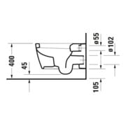 Duravit WC suspendu, cuvette profonde Me by Starck 37x57cm, 4,5 l, blanc s-mat Hygieneglaze-2