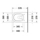 Duravit WC suspendu, cuvette profonde Me by Starck 37x57cm, 4,5 l, blanc s-mat Hygieneglaze-2