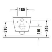 Duravit WC suspendu, cuvette profonde Me by Starck 37x57cm, 4,5 l, blanc s-mat Hygieneglaze-4