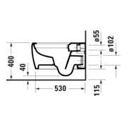 Duravit WC suspendu, cuvette profonde Qatego 38,5x57 cm, 4,5 l, sans bride, blanc brillant-5