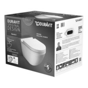 Duravit WC suspendu, cuvette profonde Starck 3 avec siège WC, sans rebord, blanc