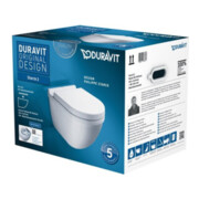 Duravit WC suspendu, cuvette profonde Starck 3 avec siège WC, sans rebord, blanc-2