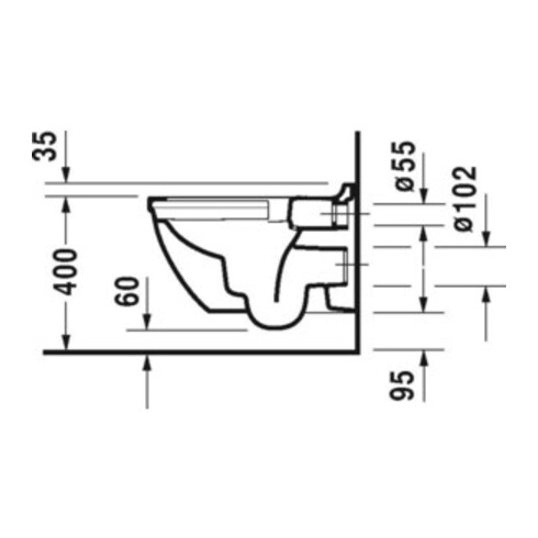 Duravit WC suspendu, cuvette profonde Starck 3 avec siège WC, sans rebord, blanc