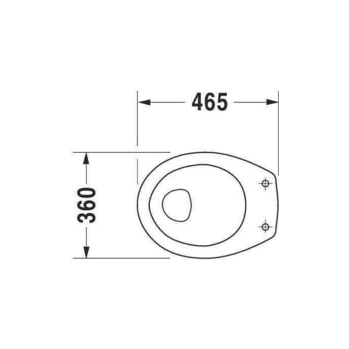 Duravit WC suspendu Duraplus Sudan 36x46,5 cm, sortie horizontale, blanc, 6,0 l, accessible