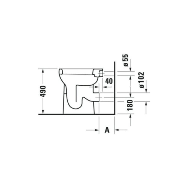 Duravit WC suspendu Duraplus Sudan 36x46,5 cm, sortie horizontale, blanc, 6,0 l, accessible