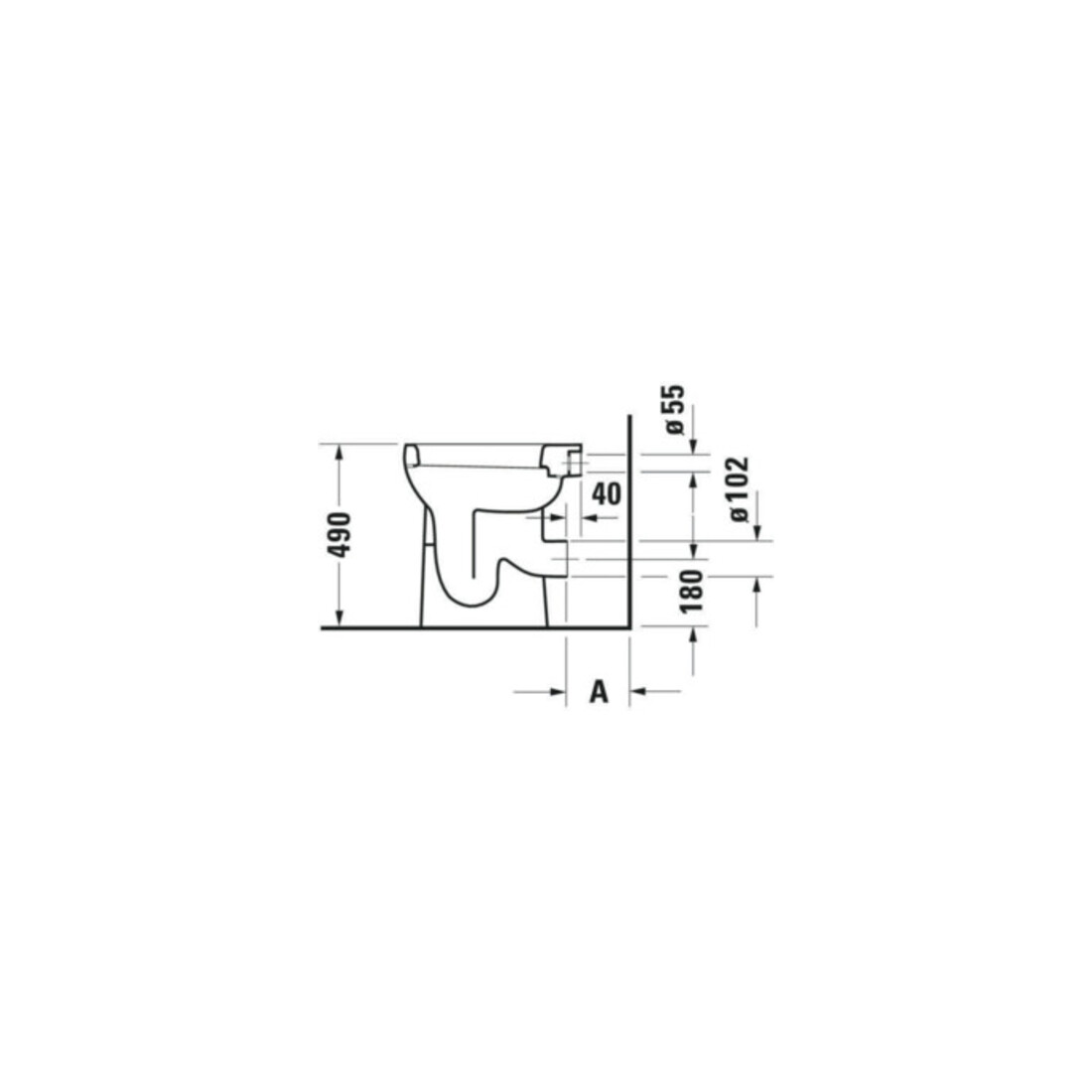 Duravit WC suspendu Duraplus Sudan 36x46,5 cm, sortie horizontale, blanc, 6,0 l, accessible