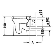 Duravit WC suspendu Duraplus Sudan 36x46,5 cm, sortie horizontale, blanc, 6,0 l, accessible-4