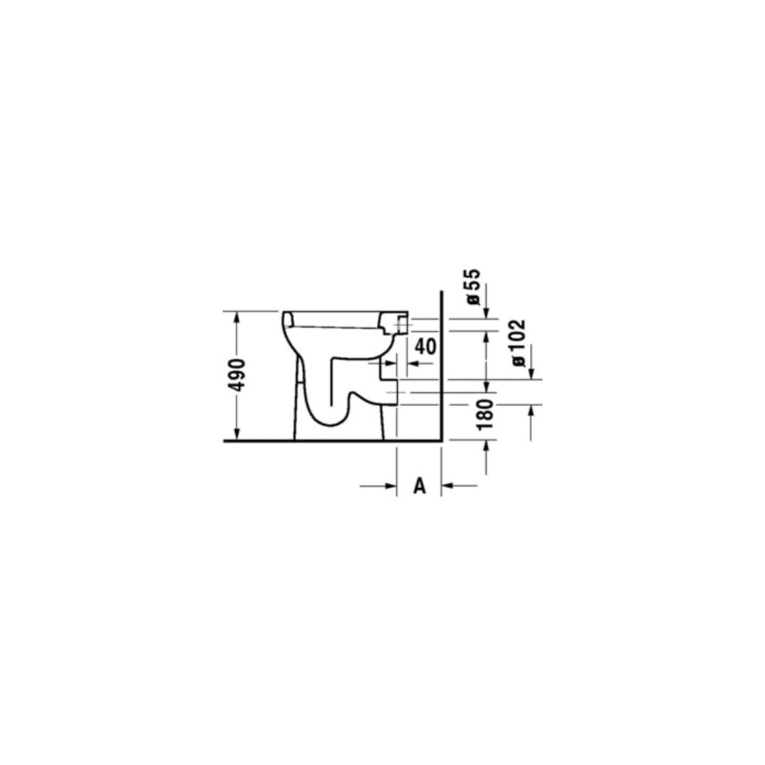 Duravit WC suspendu Duraplus Sudan 36x46,5 cm, sortie horizontale, blanc, 6,0 l, accessible