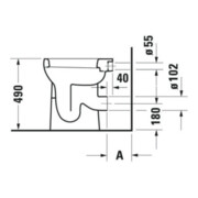 Duravit WC suspendu Duraplus Sudan 36x46,5 cm, sortie horizontale, blanc, 6,0 l, accessible-5
