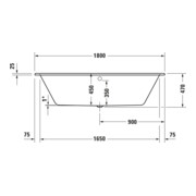 Duravit Whirlwanne 2.0 D-Code 180x80cm, EB-Version, 2 RS, we., J Proj.-4