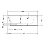 Duravit Whirlwanne Cape Cod 190x90cm, Eck re, 1 RS, weiß, Air-System-4