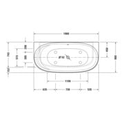 Duravit Whirlwanne Cape Cod 190x90cm, Vorw., 1 RS, weiß, Air-System-4