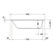 Duravit Whirlwanne D-Code 160x70cm, EB-Version, 1 RS, we., J Proj.-4