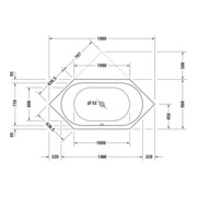 Duravit Whirlwanne D-Code 190x90 m, 6-eck, EB-Vers, we., J Proj.-4