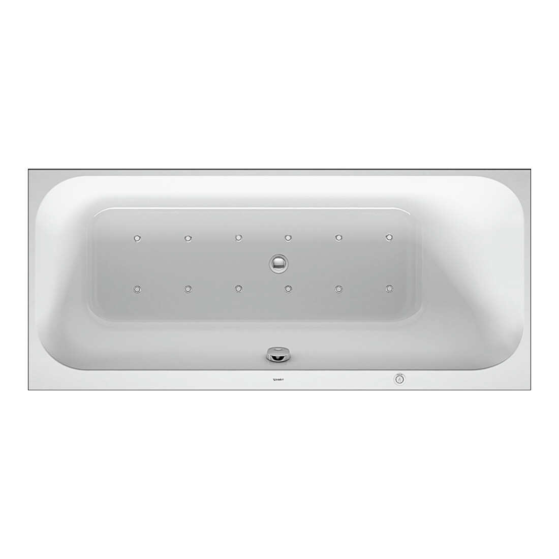 Duravit Whirlwanne Happy D.2 160x70cm, Air-Sys, EB-Vers, 1 RS re, we.