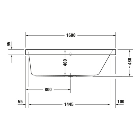Duravit Whirlwanne Happy D.2 160x70cm, Combi E, EB-Vers, 1 RS re, we.