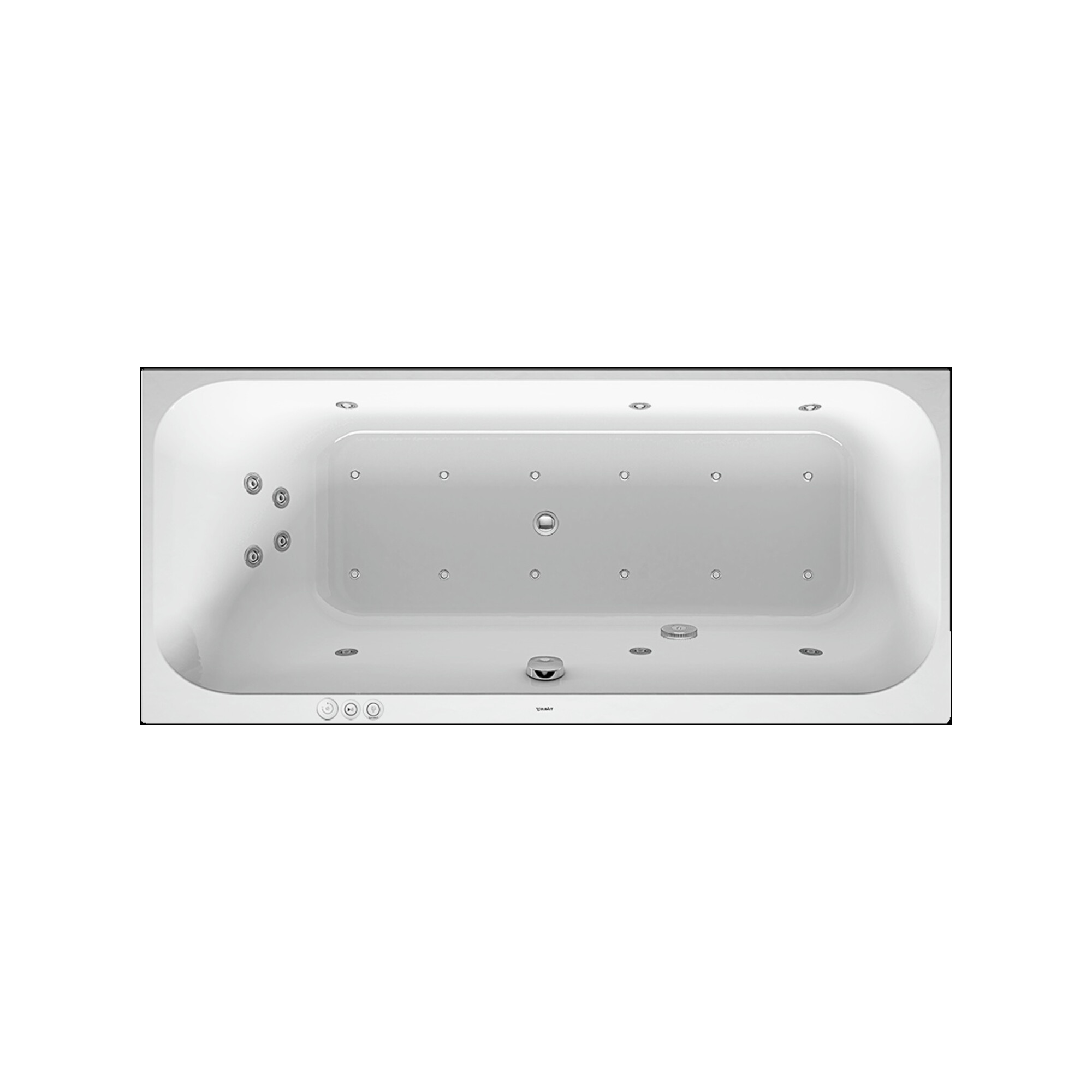 Duravit Whirlwanne Happy D.2 170x70cm, Combi P, EB-Vers, 1 RS li, we.