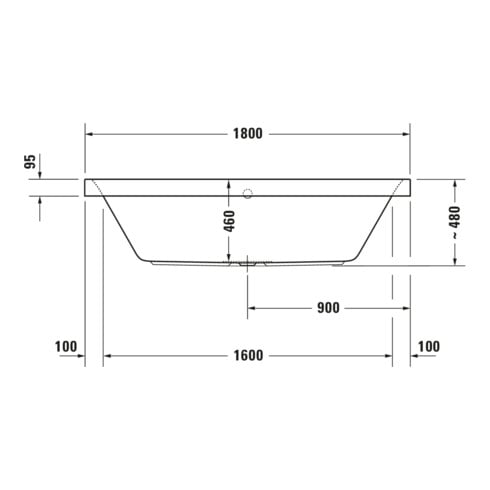 Duravit Whirlwanne Happy D.2 180x80cm, Combi E, EB-Version, 2 RS, we.