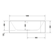 Duravit Whirlwanne Happy D.2 180x80cm, Eck li, 2 RS, we., Combi-Sys E-4