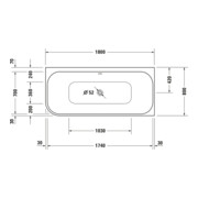 Duravit Whirlwanne Happy D.2 180x80cm, Eck re, 2 RS, we., Combi-Sys E-4