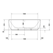 Duravit Whirlwanne Luv 180x95cm, Vorw., 2 RS, weiß, Air-System-2