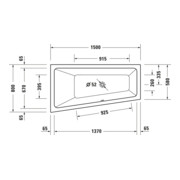 Duravit Whirlwanne No. 1 150x80cm, 115 l, EB-Vers, 1 RS li, we.-3
