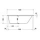 Duravit Whirlwanne No. 1 150x80cm, 115 l, EB-Vers, 1 RS re, we.