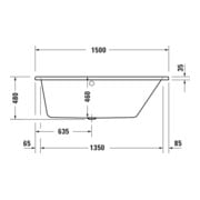 Duravit Whirlwanne No. 1 150x80cm, 115 l, EB-Vers, 1 RS re, we.-3