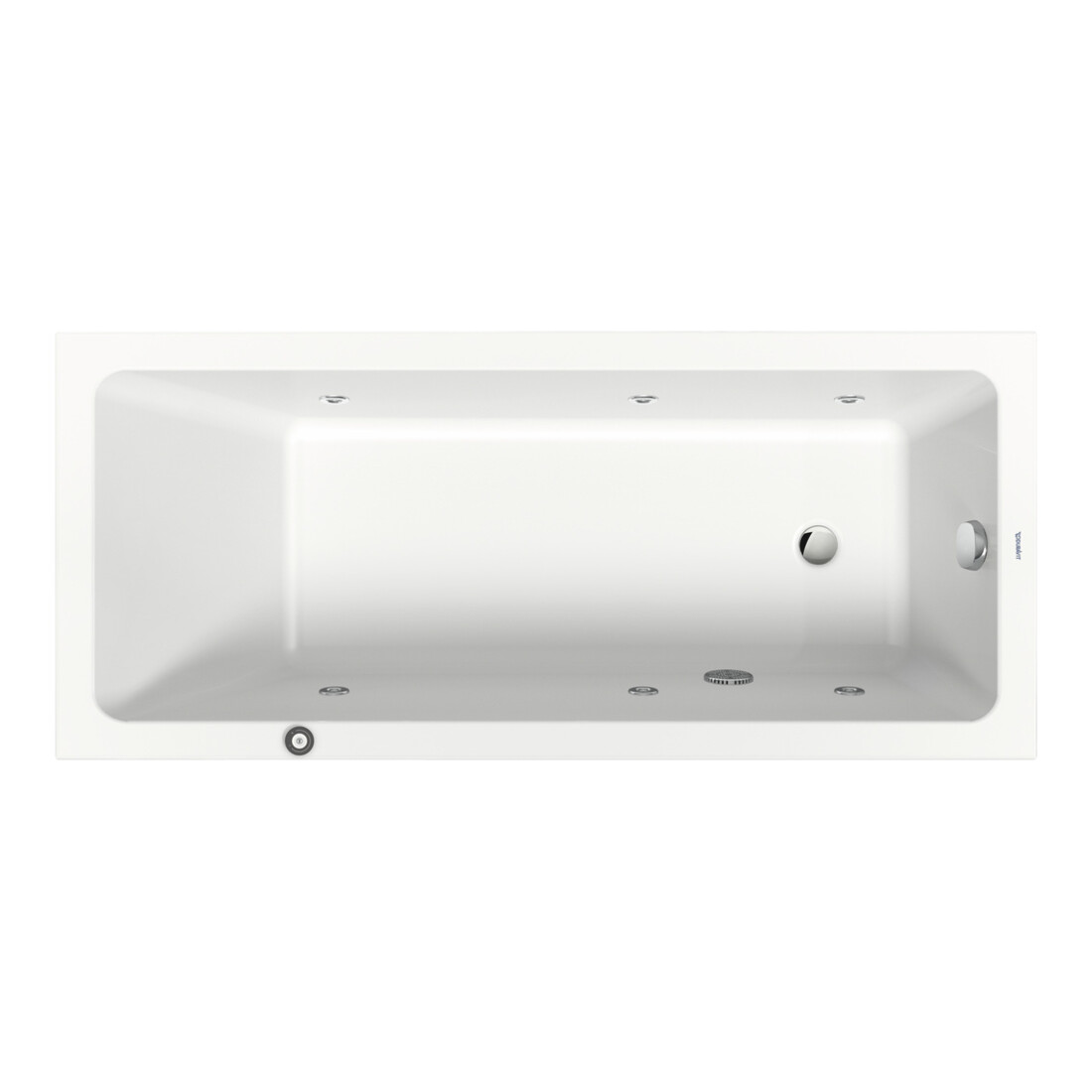 Duravit Whirlwanne No. 1 160x70cm, 110 l, EB-Version, m 1 RS, we.