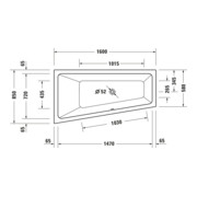 Duravit Whirlwanne No. 1 160x85cm, 140 l, EB-Vers, 1 RS li, we.-4