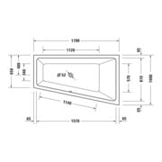 Duravit Whirlwanne No. 1 170x1000cm, 210 l, EB-Vers, 1 RS re, we.-4
