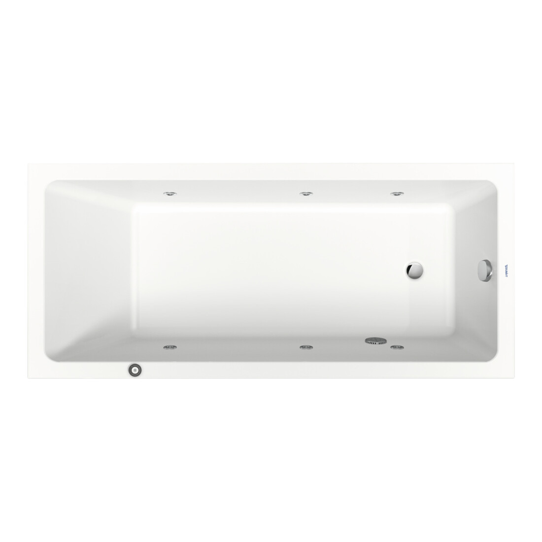 Duravit Whirlwanne No. 1 180x80cm, 180 l, EB-Version, m 1 RS, we.