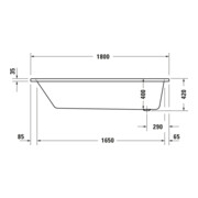 Duravit Whirlwanne No. 1 180x80cm, 180 l, EB-Version, m 1 RS, we.-4