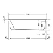Duravit Whirlwanne Qatego 170x70cm, Combi E, EB-Version, 1 RS, we.-4