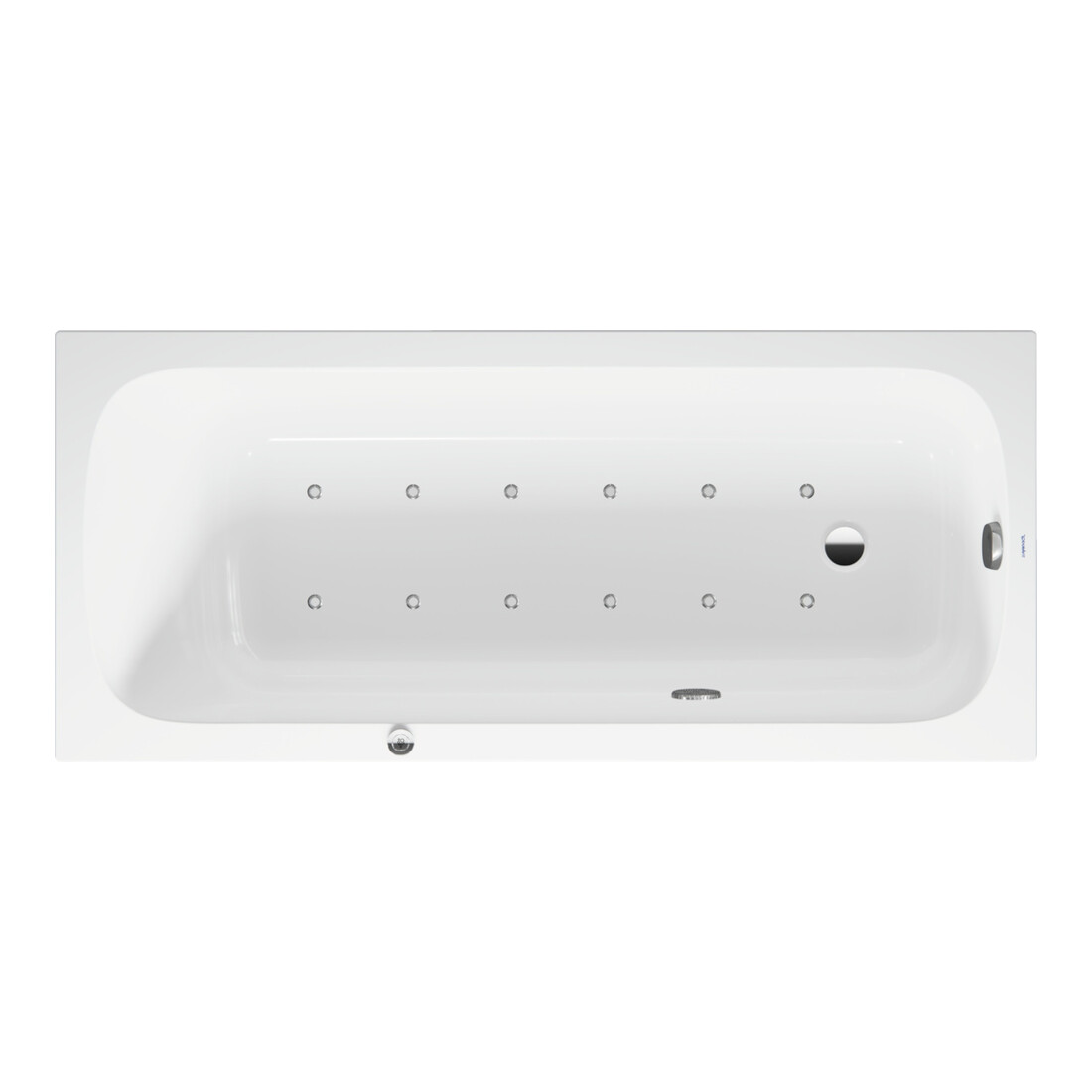 Duravit Whirlwanne Qatego 170x75cm, Air-Sys, EB-Version, 1 RS, we.