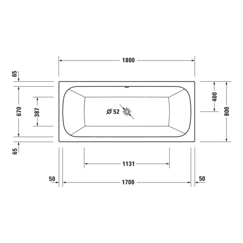 Duravit Whirlwanne Qatego 180x80cm, EB-Vers, 2 RS, w, Combi-Sys E
