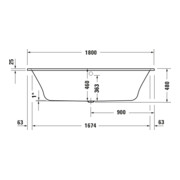 Duravit Whirlwanne Qatego 180x80cm, EB-Version, 2 RS, we., Jet-Sys-4