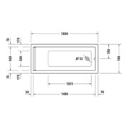 Duravit Whirlwanne Starck 160x70cm, Combi E, EB-Version, 1 RS, we.-4