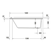 Duravit Whirlwanne Starck 160x70cm, Combi E, EB-Version, 1 RS, we.-5