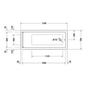 Duravit Whirlwanne Starck 170x70cm, Combi E, EB-Version, 1 RS, we.-2