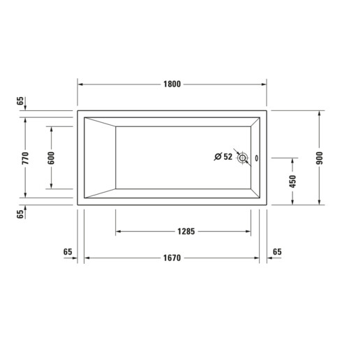 Duravit Whirlwanne Starck 180x90cm, EB-Vers, 1 RS, w, Combi-Sys E