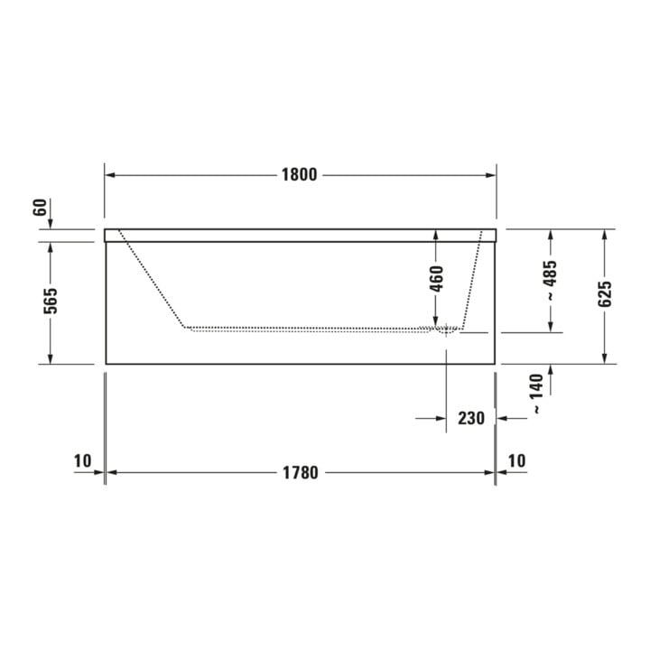 Duravit Whirlwanne Starck 180x90cm, EB-Vers, 1 RS, w, Combi-Sys E