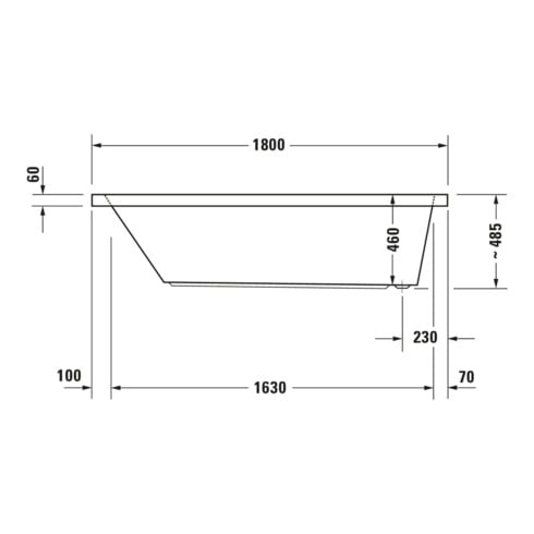 Duravit Whirlwanne Starck 180x90cm, EB-Version, 1 RS, we., Jet-Sys