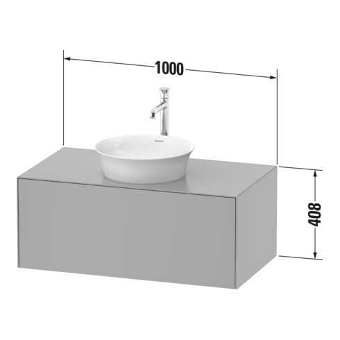 Duravit White Tulip Meuble sous lavabo 100x55 cm, 1 tiroir, 1 tablette, suspendu