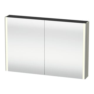 Duravit XSquare Armoire miroir universelle 120x80x15,5 cm, Tau mat, 2 portes, LED